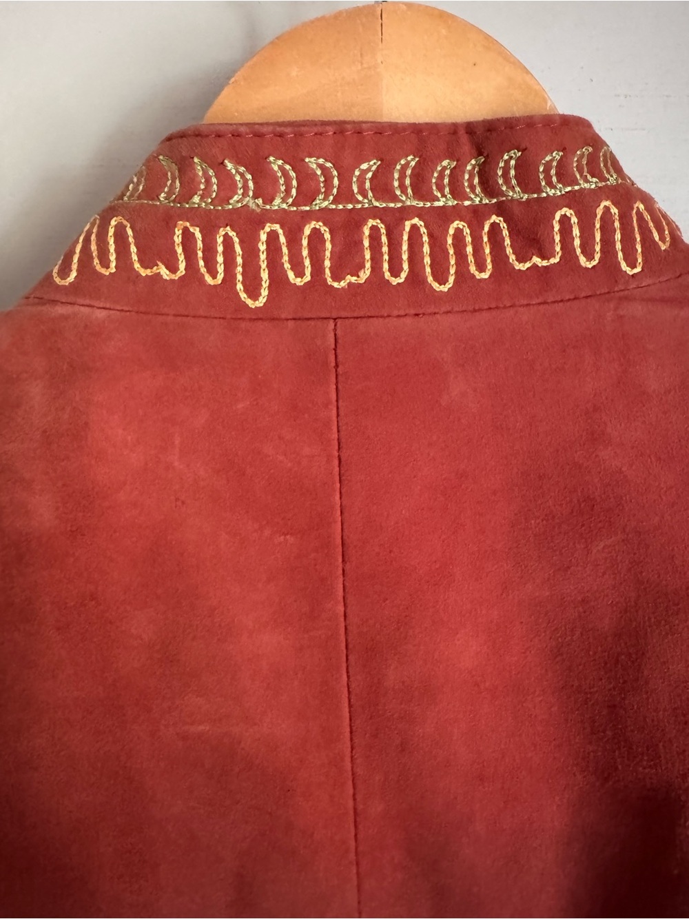 Double D Ranch Rust Suede Jacket with Multicolor Embroidery - Picture 4 of 9